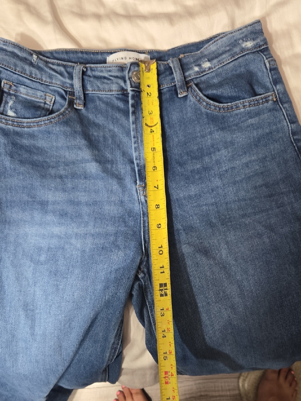 Flying Monkey High Waisted Wide Leg Jeans Sz 28 - Picture 9 of 10